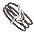 Edward Mirell Titanium Black Ti Sterling Silver Spinel Cable Flexible Cuff, 0.45 ct, 6 x 27 mm
