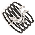 Edward Mirell Black Ti & Sterling Silver Black Spinel Cable Flex Cuff Bangl, 0.51 ct, 6 x 43 mm