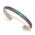 Edward Mirell Titanium Triple Groove Multi-color Anodized Cuff Bracelet, 7 mm