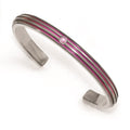 Edward Mirell Titanium Grooved Pink Anodized Pnk Sapphire Cuff Bracelet, 0.15 ct, 7 mm