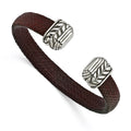 Edward Mirell 10mm Stainless Steel w/Carbon Fiber Cuff Bracelet, 6 x 10.5 mm