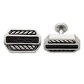 Edward Mirell Stainless Steel Black Carbon Fiber Cufflinks