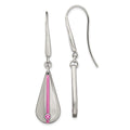 Edward Mirell Titanium Pink Anodized with Pink Sapphire Teardrop Earrings, 0.1 ct
