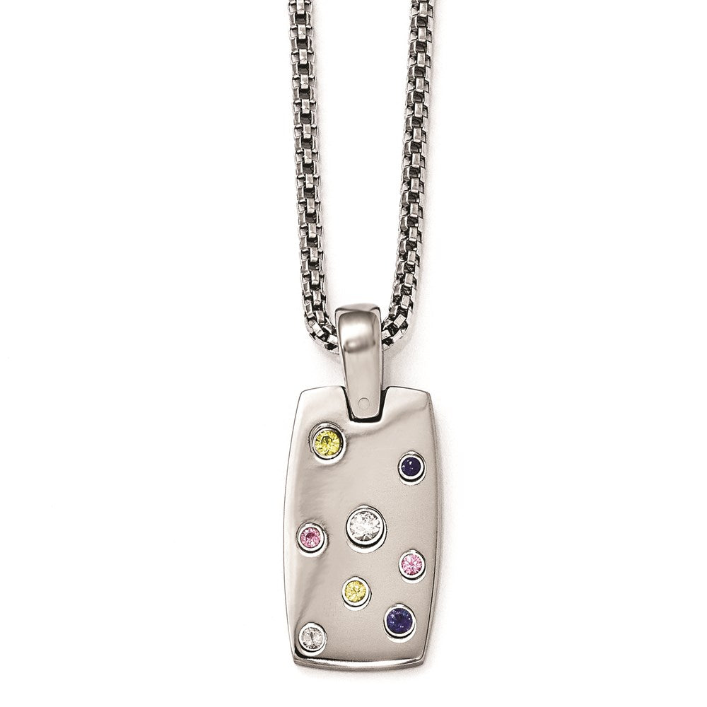Edward Mirell Titanium Multi-color Sapphire w/ Silver Bezel & 2in ex, 0.52 ct, 16 mm