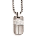 Edward Mirell Titanium & Sterling Silver Hammered Pendant Necklace, 20 x 20 mm