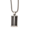 Edward Mirell Black Ti & Stainless Steel Necklace, 20 x 20 mm