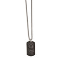 Edward Mirell Black Ti & Sterling Silver Dog Tag Pendant Necklace, 20 x 22 mm