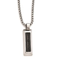 Edward Mirell Titanium & Black Memory Cable w/Stainless Steel Necklace, 20 x 12 mm