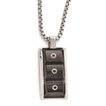 Edward Mirell Black Ti & Black Spinel w/Sterling Silver Bezel Pendant Neckl, 0.21 ct, 20 x 23 mm