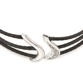 Edward Mirell Black Ti & Sterling Silver White Sapphire Cable Flex Collar, 0.45 ct, 15 mm