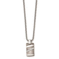 Edward Mirell Titanium .18ctw Diamond w/Sterling Silver Bezel Pendant Neck, 0.18 ct, 20 x 19 mm