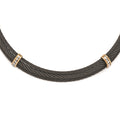 Edward Mirell Titanium & Bronze White Sapphire Cable Necklace, 1.4 ct, 16 mm