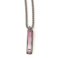 Edward Mirell Titanium Grooved Anodized & Pink Sapphire 2in ext Necklace, 0.15 ct, 16 mm