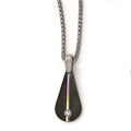 Edward Mirell Titanium Anodized Black Ti White Sapphire 2in ext Necklace, 0.15 ct, 16 mm