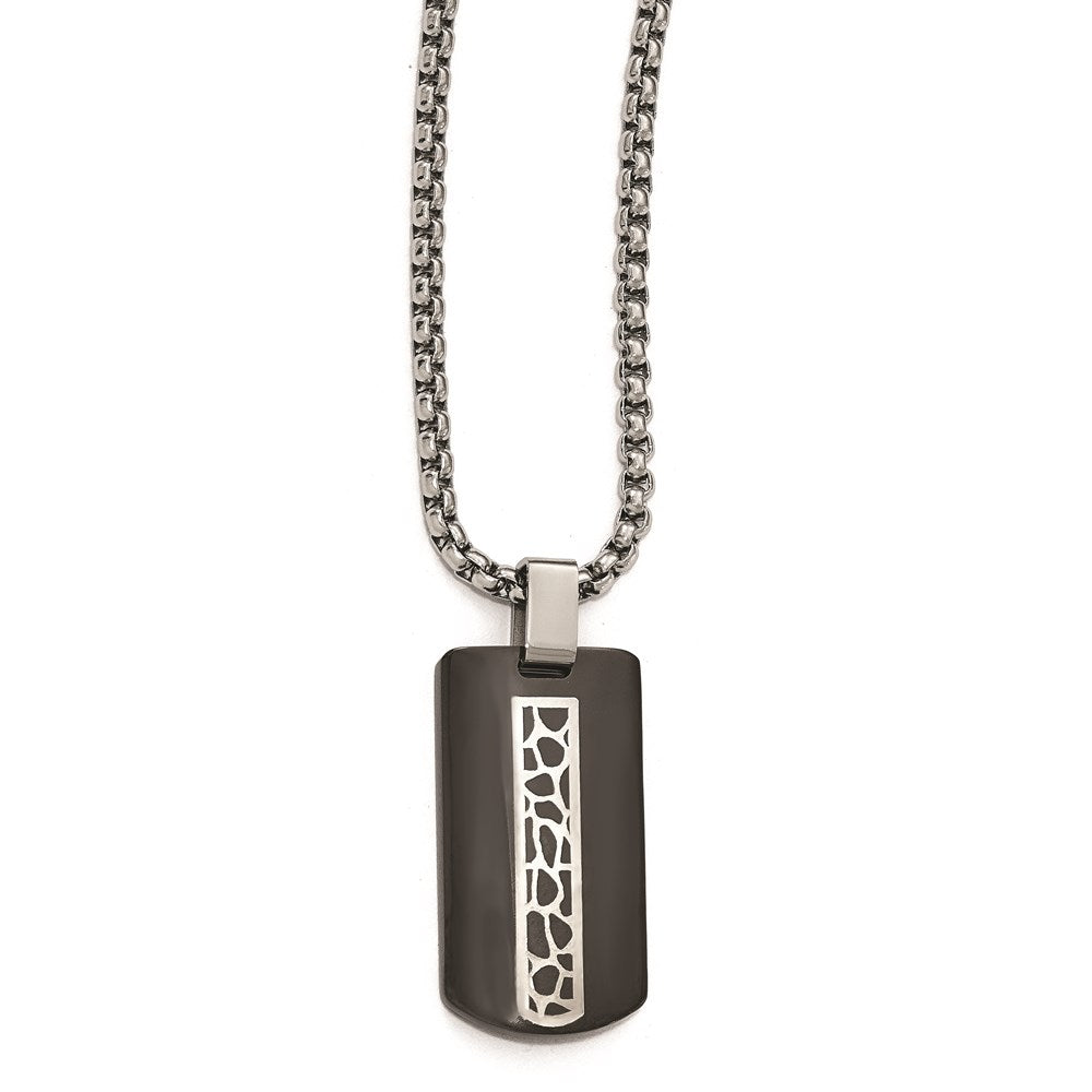 Edward Mirell Black Ti & Sterling Silver Cobblestone Necklace, 20 mm