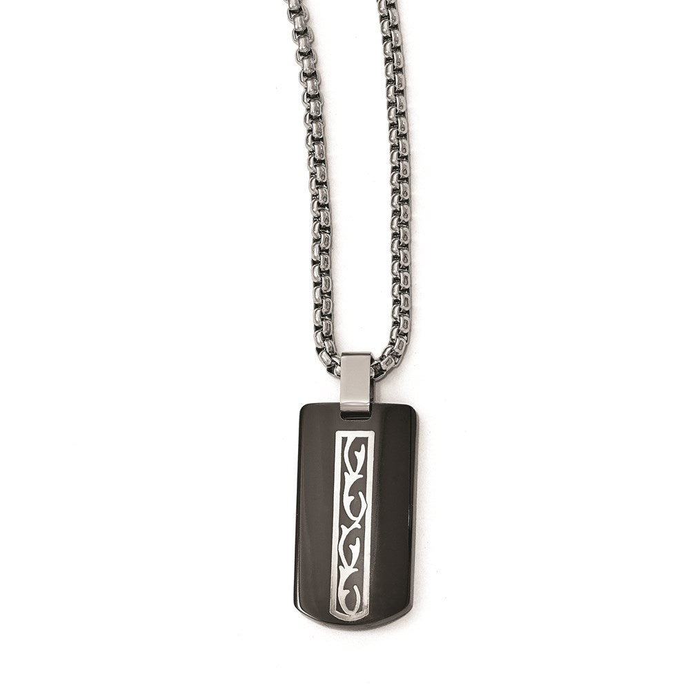 Edward Mirell Black Ti & Sterling Silver Thorn Necklace, 20 mm