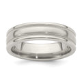 Edward Mirell Titanium Brushed & Polished Milgrain 6.5mm Band, 6.5 mm