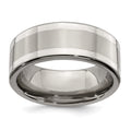 Edward Mirell Titanium with Sterling Silver Inlay 9mm Band, Size 8, 9 mm