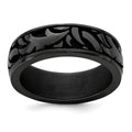 Edward Mirell Black Ti Casted Design 7mm Band, Size 10, 7 mm