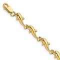 14k Polished Dolphin 7 inch Bracelet, 7 x 5.5 mm