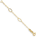 14k Oval Design Diamond-cut 7.25 inch Bracelet, 7.25 x 4 mm