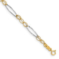 14k Two-tone Polished Oval Design 7.25 inch Bracelet, 7.25 x 4 mm