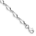 14k White Gold Polished Fancy Twisted Link 7.25 inch Bracelet, 7.25 x 5 mm
