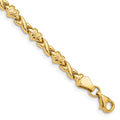 14k Polished Diamond-cut X-and-Heart 7 inch Bracelet, 7 x 4 mm