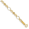 14k Polished Diamond-cut Ovals and Donut Beads 7.5 inch Bracelet, 7.5 x 3 mm