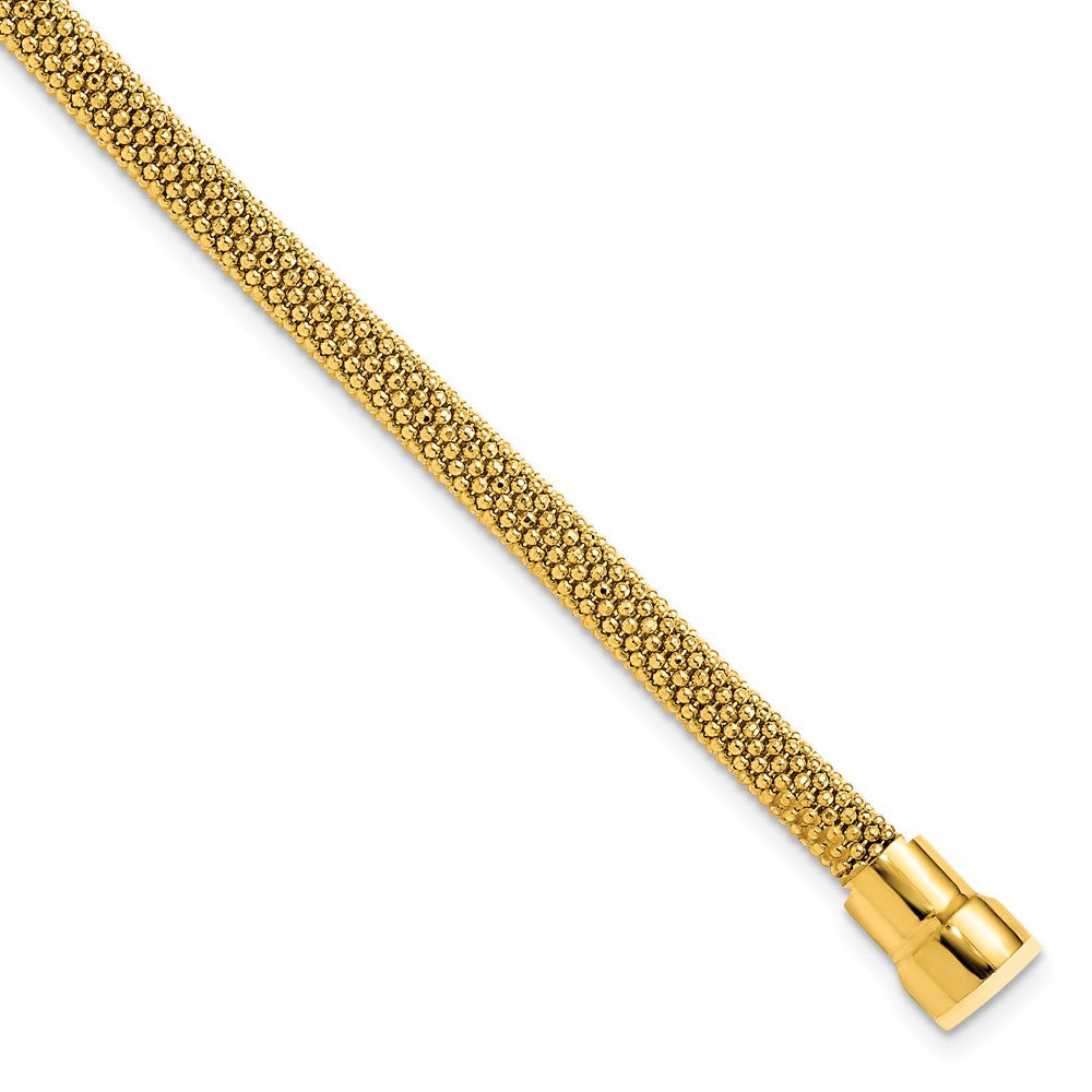 Sterling Silver Gold-tone 18K Flash-plated Magnetic Bracelet, 7.5 mm
