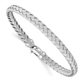 Sterling Rhodium-plated Weaved Silver Bangle, 7.5 x 6 mm