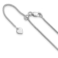 Sterling Silver RH-plated Adjustable 1.4mm Snake Chain, 22 x 1.4 mm