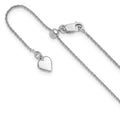 Sterling Silver RH-plated Adjustable .95mm Rolo Chain, 22 x 0.95 mm