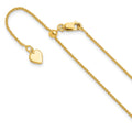 Sterling Silver Gold-plated Adjustable 1mm Spiga Chain, 22 x 1 mm