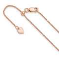 Sterling Silver Rose Gold-plated Adjustable 1.1mm D/C Spiga Chain, 22 x 1.1 mm