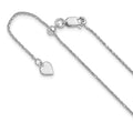 Sterling Silver RH-plated Adjustable 1.1mm D/C Spiga Chain, 22 x 1.1 mm