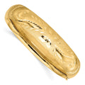 14k 9/16 Florentine Engraved 14.50mm Hinged Round Bangle Bracelet, 7 x 14.5 mm