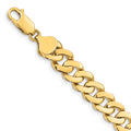14k 8.5mm Solid Hand-Polished Fancy Curb Link 7 inch Bracelet, 7 x 8.5 mm