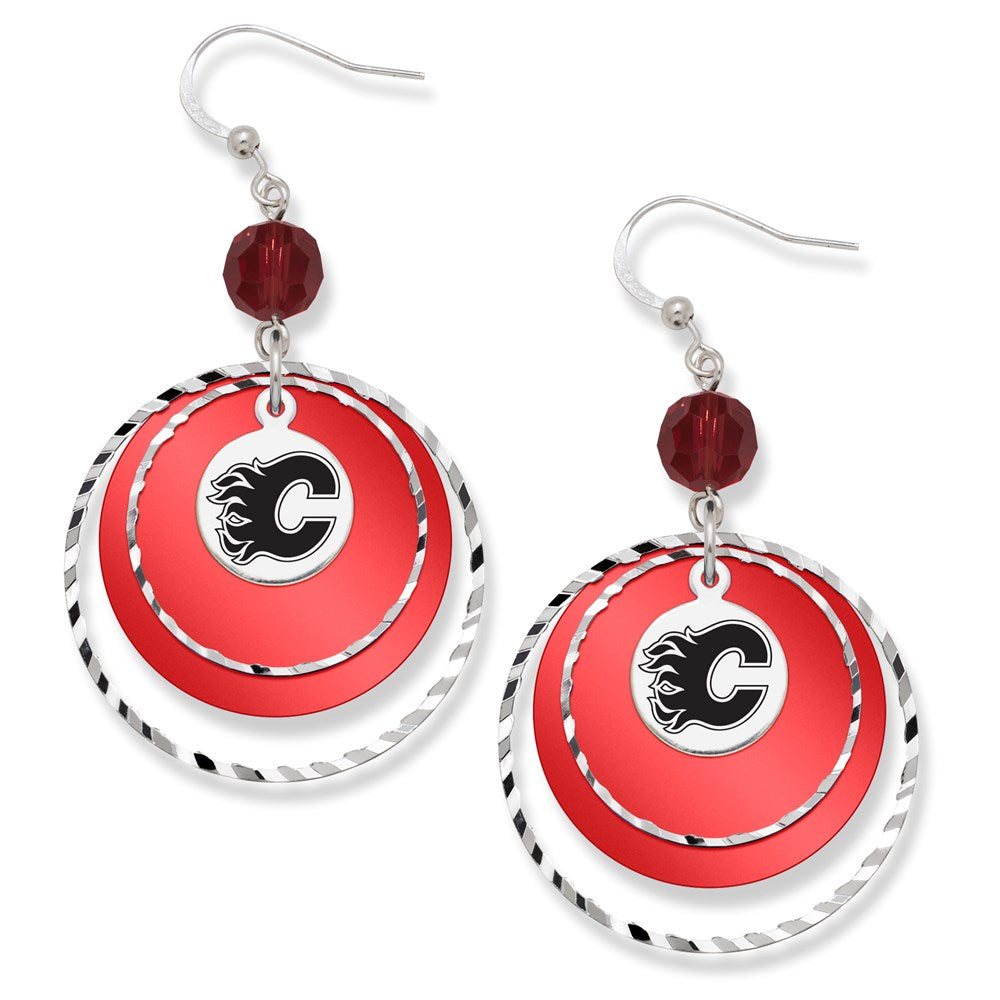 CALGARY FLAMES GAME DAY EARRINGS