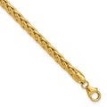 14k Polished 5.00mm Fancy Wheat Chain 8.5 inch Bracelet, 8.5 x 5 mm