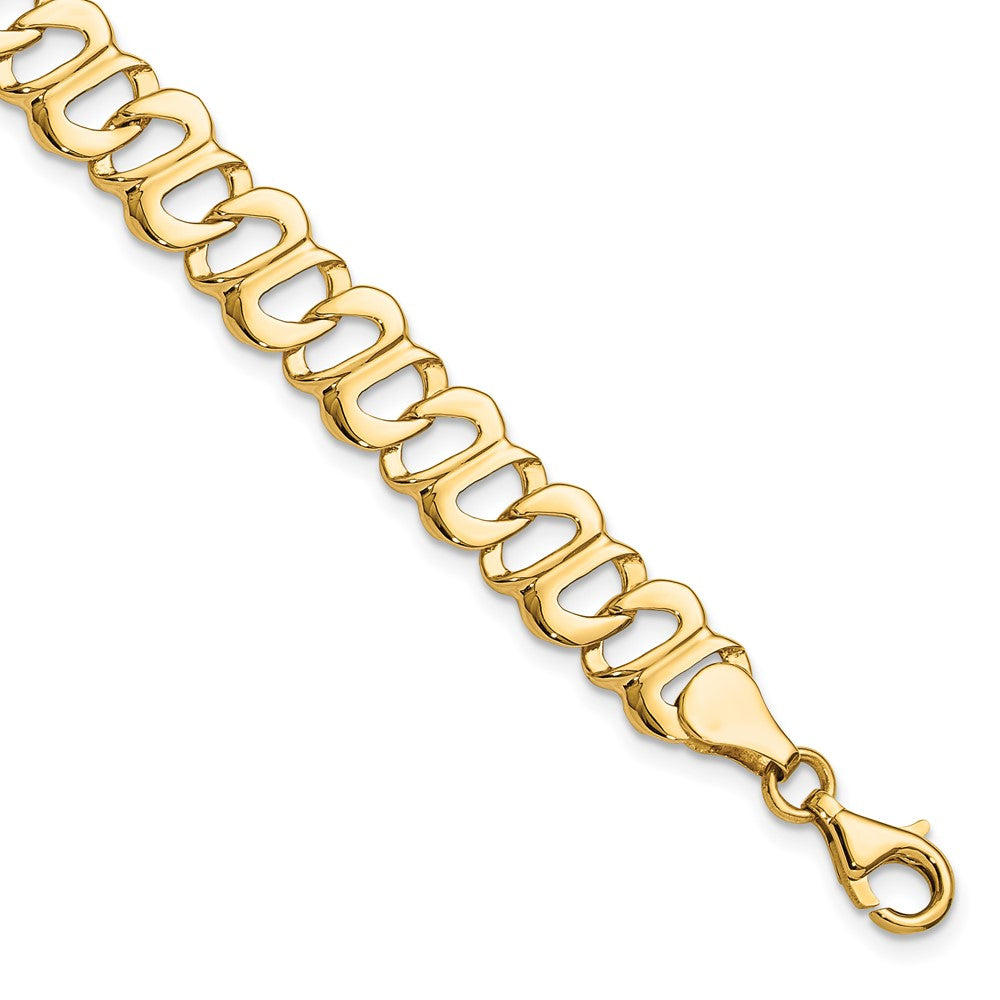 14k Polished 8mm Fancy Link 8.75 inch Bracelet, 8.75 x 8 mm