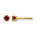 14k Madi K 3mm Round Garnet Birthstone Screwback Post Earrings, 0.32 ct, 6 x 6 mm