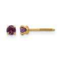 14k Madi K 3mm Round Amethyst Birthstone Screwback Post Earrings, 0.22 ct, 6 x 6 mm