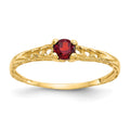 14k Madi K 3mm Garnet Birthstone Size 3 Baby / Childrens Ring, 0.13 ct