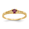 14k Madi K 3mm Ruby Birthstone Size 3 Baby / Childrens Ring, 0.17 ct