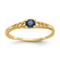 14k Madi K 3mm Sapphire Birthstone Size 3 Baby / Childrens Ring, 0.19 ct