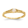 14k Madi K 3mm Opal Birthstone Size 3 Baby / Childrens Ring, 0.08 ct