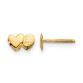14k Madi K Double Heart Childrens Post Earrings, 4 x 6 mm