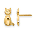 14k Madi K Cat Childrens Post Earrings, 9 x 6 mm