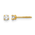 14k Madi K 3mm Round Imitation Spinel April Birthstone Screwback Post Earrings, 3 x 3 mm